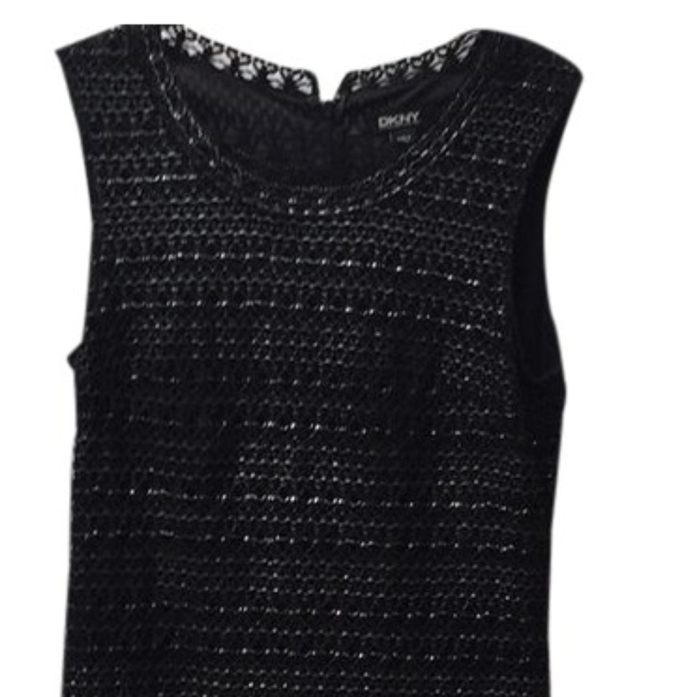 DKNY Metallic and Black Cocktail Dress